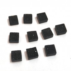 Black druzy 6x6mm square 1.45 cts